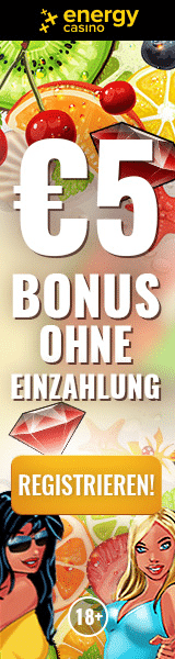 Enegrycasino 5 Euro ohne Einzahlung Bonus Banner lang