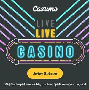 Casumo Casino Startbildschirm live casino Spiele