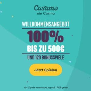 Willkommensangebot im Casumo online Casino mit 500 Euro startbonus